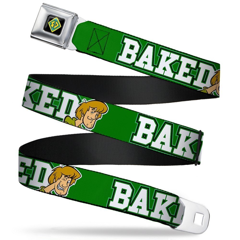 6088 Seatbelt Belt - Shaggy Poses/BAKED Green/White - 1.0" Wide - 20-36
